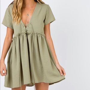 Princess Polly Olive Striped Dress